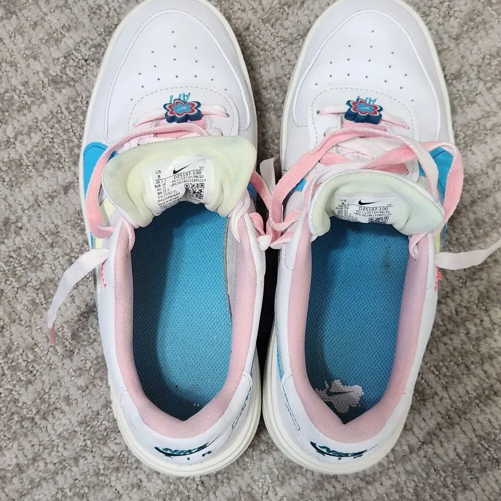 Nike women's Air Force 1 Platform pastel sneaker shoes DZ5197-100 size 8